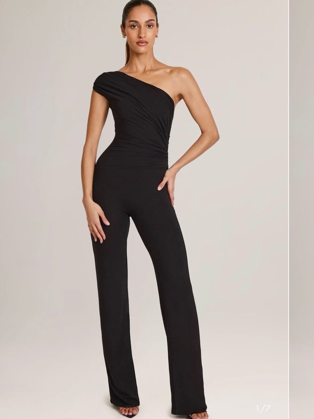 🌺OH POLLY ALOUETTE BLACK ONE SHOULDER JUMPSUIT SIZE SMALL NWT🌺